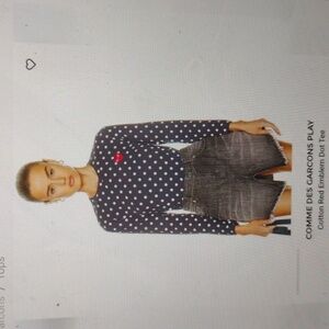 Comme Des Garcons Play Cotton Dot Red Emblem Tee